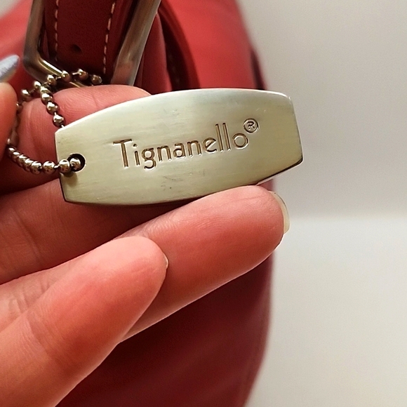 Tignanello Pebbled Leather Shoulder Bag Red NWOT - Picture 5 of 13